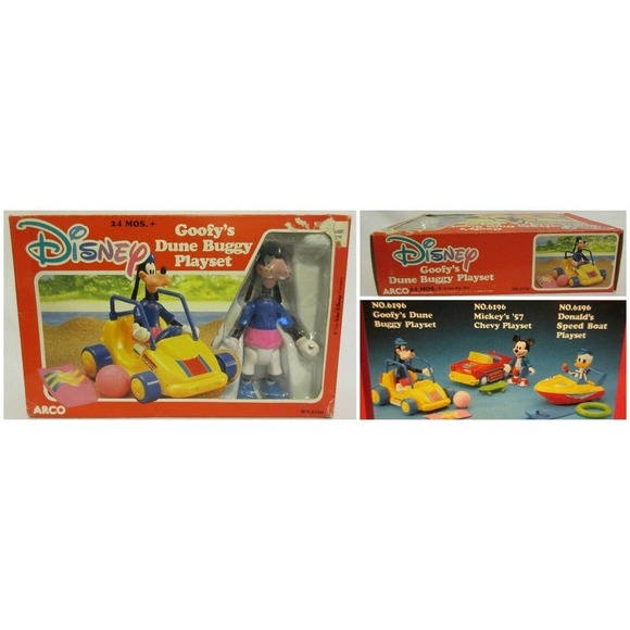 Vintage Walt Disney ARCO TOYS Goofy's Dune Buggy Play Set #6196 Collectible RARE - Picture 1 of 9